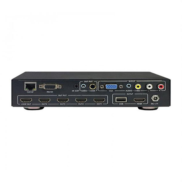 سوئيچ کنترلر ویدئو وال 4 پورت HDMI فرانت مدل Faranet HDMI 1x4 TV Video-Wall controller (cascadable) + IR Remote FN-W114