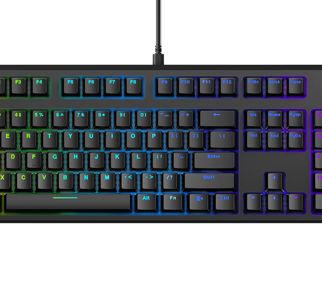 کیبورد گیمینگ رپو KEYBOARD GAMING RAPOO V808 RGB