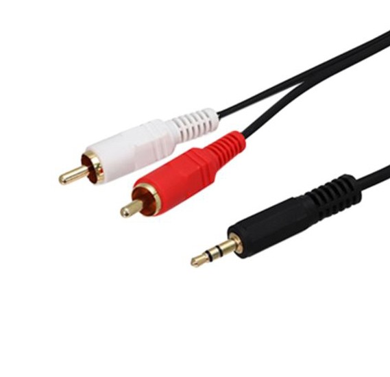 کابل 1 به 2 صدا 3متری Cable AUX 3.5mm to 2RCA hp
