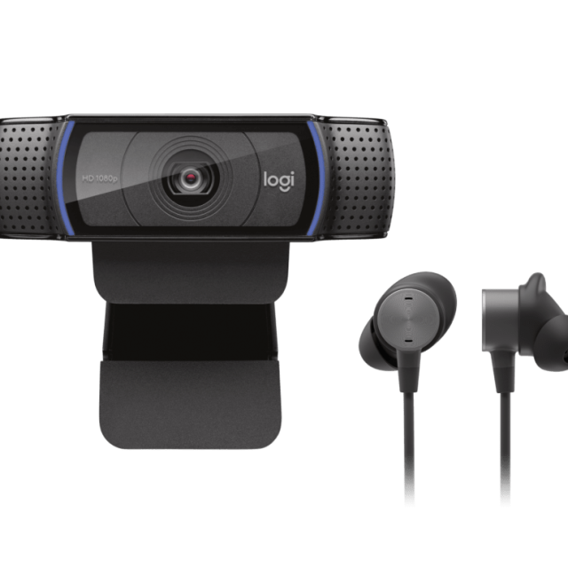 هدفون سیم دار و دوربین Zone Wired Earbuds + C920e webcam Logitech C920e