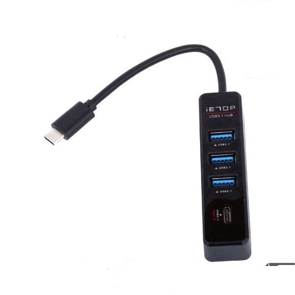 هاب 4 پورت Type C به USB 3.1 و Type C آی ای تاپ مدل  IETOP 4PORT HUB 3.1+TYPE-C TU-337