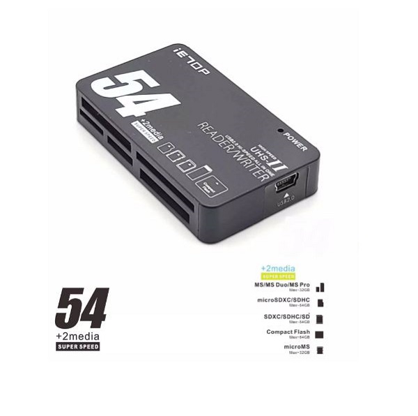 رم ریدر همه کاره آی ای تاپ USB2.0 Type -A مدل IETOP 5 in 1 Card Reader Adapter C2-09
