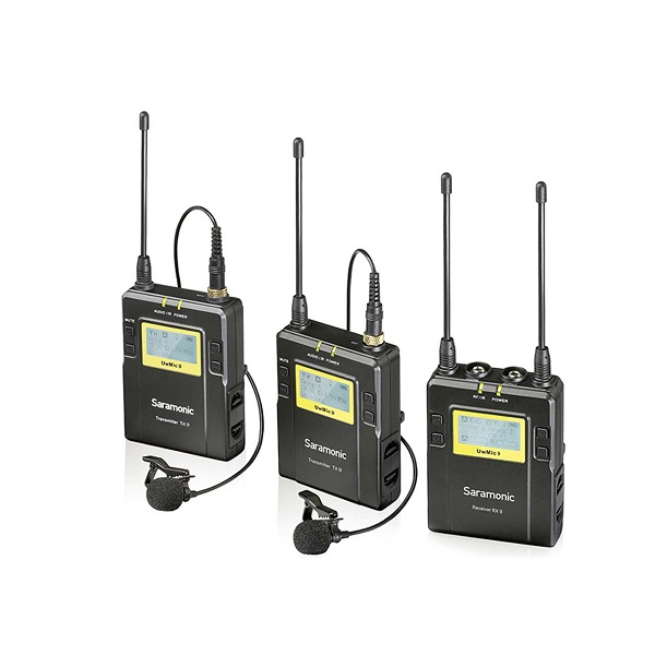 میکروفن بی سیم دو یقه ای سارامونیک مدل  Saramonic UHF Wireless Lavalier Microphone System UwMic9 Kit2