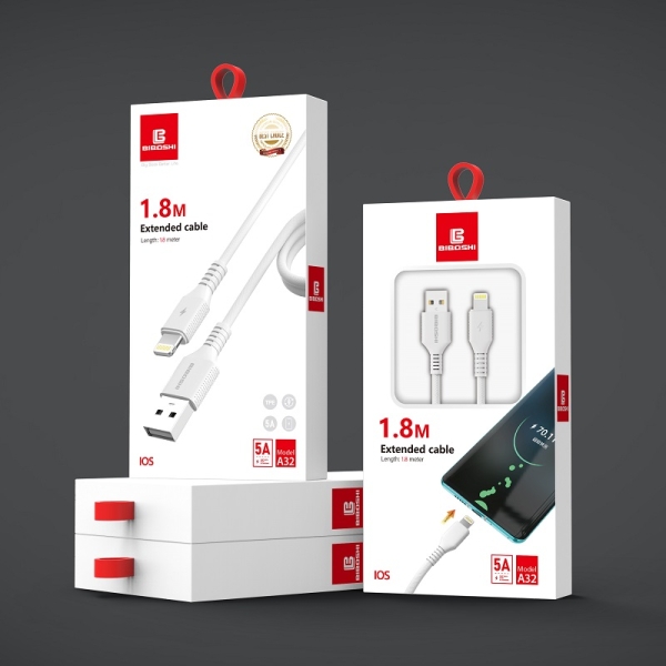 کابل شارژ USB به لایتنینگ بیبوشی مدل Biboshi Lightning To USB Cable A32