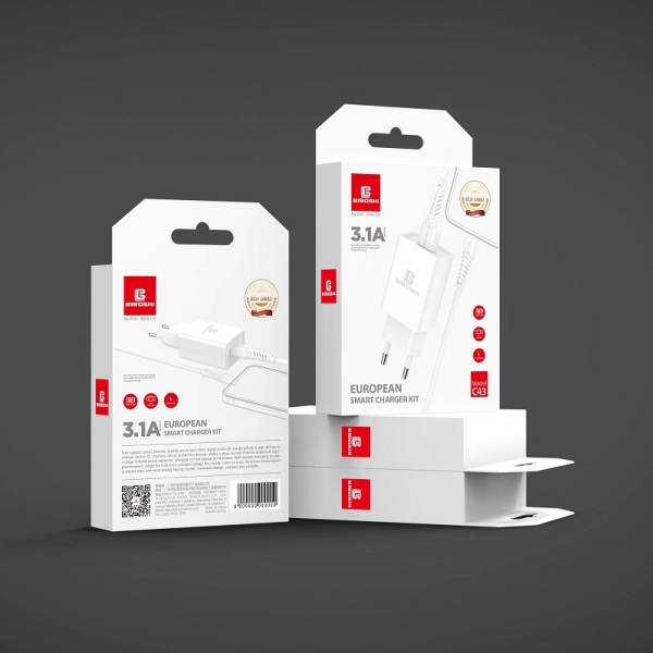 شارژر دیواری بیبوشی مدل C43 همراه با کابل لایتنینگ