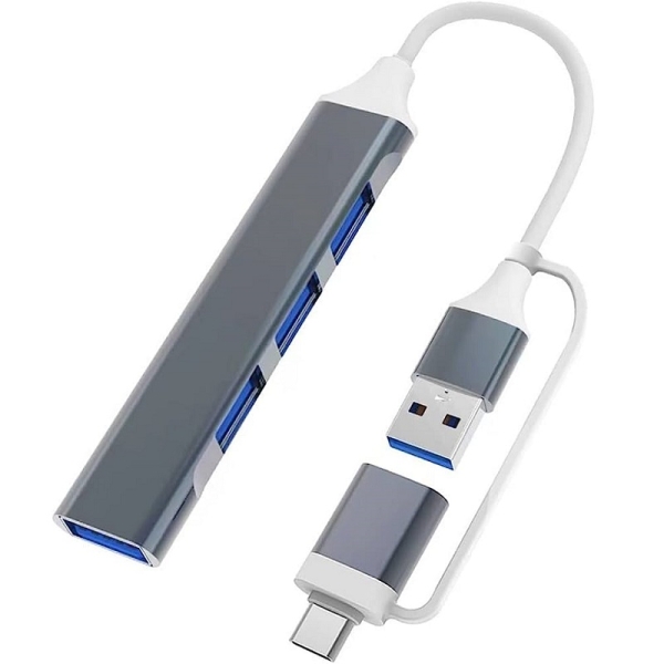 هاب 4 پورت USB 3.0 با مبدل Type-C و USB