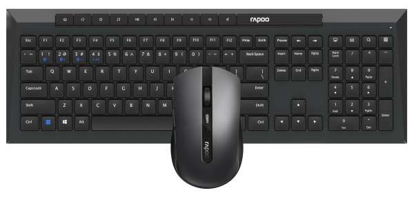 ست کیبورد و ماوس وایرلس رپو   Rapoo Multi Mode Silent Keyboard and Mouse Combo Wireless Bluetooth 8210M