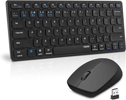 ست کیبورد و ماوس وایرلس رپو   Rapoo Multi Mode Silent Keyboard and Mouse Combo Wireless Bluetooth 9050M