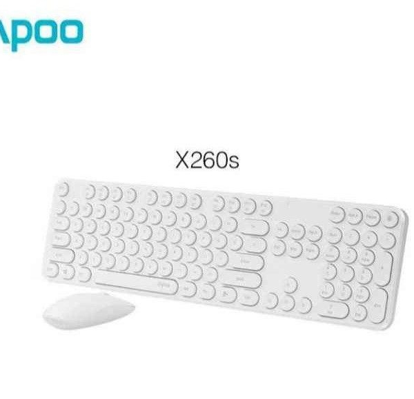 کیبورد و ماوس وایرلس سفید Rapoo Wireless Oprtical Keyboard & Mouse