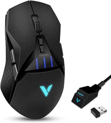 موس دو حالت با سیم و بی سیم گیمینگ رپو مدل   Wireless Gaming Mouse  Ergonomic Design VT950s