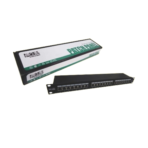 پچ پنل 24 پورت CAT6 STP همراه با کیستون کی نت K-NPC6S024