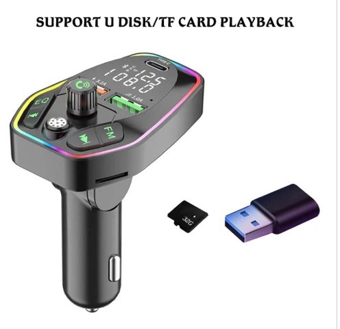 شارژر سریع بلوتوثی ماشین مدل 20w 3.1A  NEW car FM bluetooth receiver 5.0