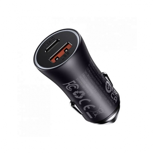 شارژر فندکی ماشین باسئوس مدل Baseus Golden Contactor Max Dual Fast -Car Charger U+C 60W CGJM000113