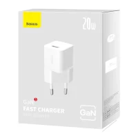 آداپتور شارژر دیواری باسئوس مدل Baseus GaN5 Fast Charger(mini) 1C 20W CCXF000302