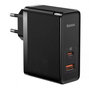 شارژر دیواری باسئوس مدل GaN5 Pro 100W به همراه کابل تبدیل USB-C