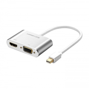تبدیل Mini display به HDMI و VGA یوگرین مل MD115 کد 20421 Mini DP To VGA+HDMI Converter