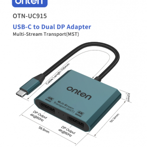 تبدیل USB-C به Dual DP اونتن مدل Onten USB-C to Dual DP adapter OTN-UC915