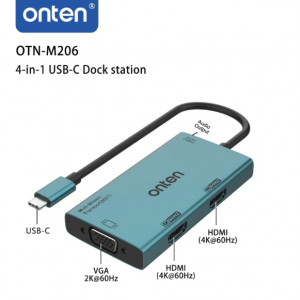 تبدیل Type-C به HDMI و VGA اونتن مدل Type-C to HDMI+VGA adapter OTN-M206