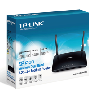 TP-LINK Archer D50 Wireless AC1200 Dual Band ADSL2+ Modem Router &#8211; مودم روتر +ADSL2 بی‌سیم AC1200 تی پی-لینک مدل Archer D50