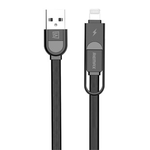 کابل تبديل USB به microUSB و لايتنينگ ريمکس مدل Elegant RC-033t