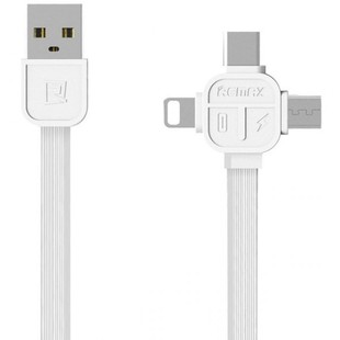 کابل تبديل USB به microUSB/USB-C/لايتنينگ ريمکس مدل LESU RC-066