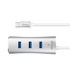 هاب 3 پورت Type-c به USB3وLAN دیتک DT-T0025