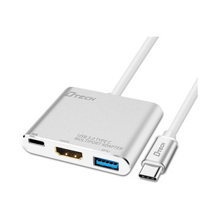 تبدیل Type-c به HDMI و USB-3 دیتک مدل Dtech DT-T0022