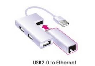 تبدیل USB 2.0 به کارت شبکه و هاب 3 پورت فرانت