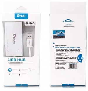 هاب 4 پورت USB-3 سیم دار دیتک مدل DT-3308 به طول 25 سانتی متر Dtech