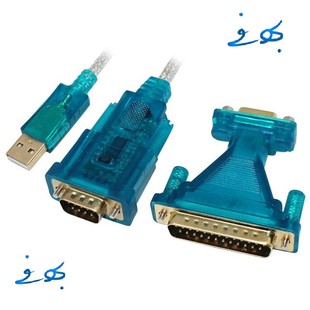 کابل تبدیل USB به RS232 دیتک 9 به 25 پین مدل Dtech DT-5003A همراه مبدل