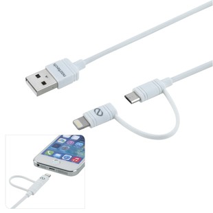 کابل تبديل USB به لايتنينگ/microUSB نزتک مدل Hybrid طول 1.8 متر