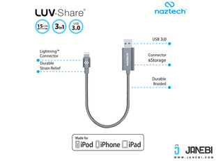 فلش مموری نزتک مدل LUV-share با ظرفیت 64 گیگابایت همراه با کابل تبديل USB به لايتنينگ
