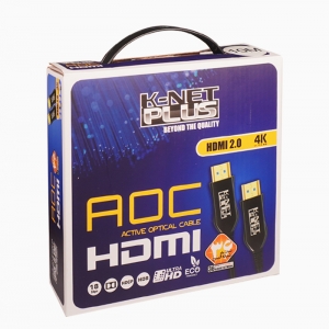کابل HDMI v2.0 فیبر نوری کی نت پلاس مدل- KP-CHAOC250طول 25متر