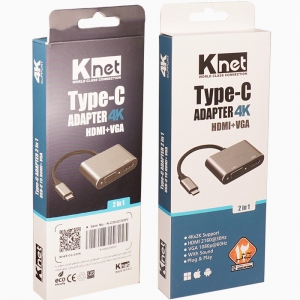 تبدیل Type C به HDMI و VGA کی نت K-COUC30HV