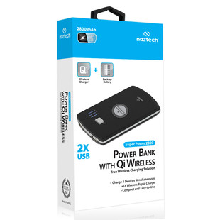 Naztech Power Bank with Qi Wireless