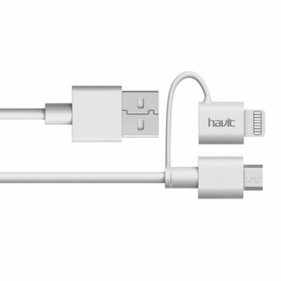 کابل USB به microUSB و لایتنینگ  Havit مدل HV-CB526 به طول 1 متر