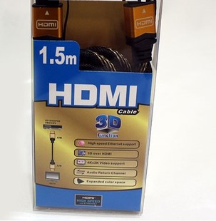 کابل HDMI فرانت 3D سرپوش طلایی 3 متری