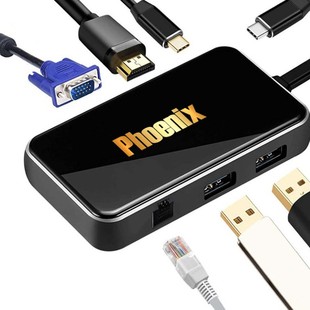 مبدل USB-C به VGA/HDMI/USB 3.0/LAN/USB-C فینیکس مدل S-1666