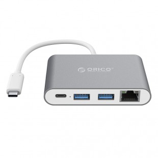 مبدل USB-C به USB/RJ45/USB-C اوریکو مدل RCR2A