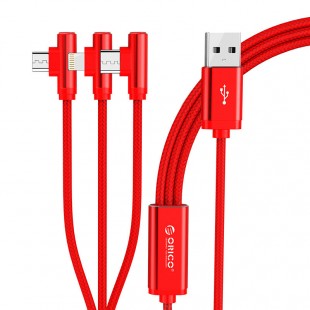 کابل تبدیل USB به لایتنینگ/microUSB/USB-C اوریکو مدل H3S-12 طول 1.2 متر