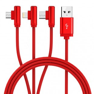 کابل تبدیل USB به لایتنینگ/microUSB/USB-C اوریکو مدل H3S-12 طول 1.2 متر