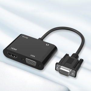 تبدیل VGA به HDMI و VGA با صدا (کالای نو با بستهبندی آسیبدیده)