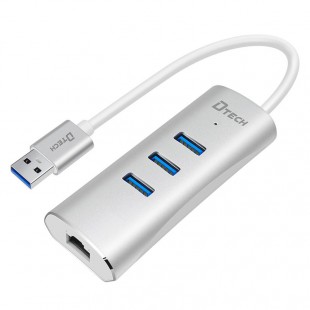 هاب چهار پورت Type-C به USB3.0 و LAN دیتک مدل DT-304