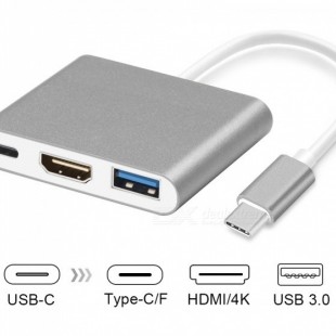 تبدیل Type-C به HDMI و USB3.0 و Type-C
