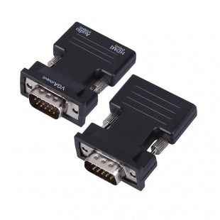 تبدیل HDMI به VGA و 3.5mm Audio با کابل صدا به طول 20 سانتی متر