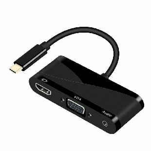 تبدیل USB TYPE-C به /eHDMI/VGA/USB3 و صدا مدل OTN-9573S با کیفیت 4k