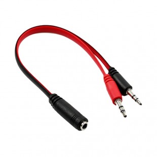 تبدیل 2 به 1 جک 3.5 میلی متری مدل دو فیش نر