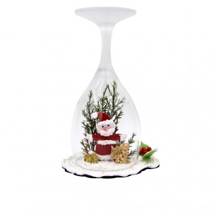 جام شیشه ای بابانوئل مخصوص کریسمس