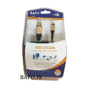 کابل تبدیل USB2.0 به Micro گلد متال بافو 3 متر