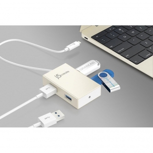 هاب 4 پورت Type-c به USB 3.0 جی5 مدل J5-JCH343